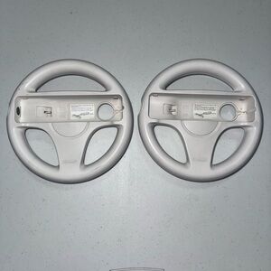 Nintendo White Racing Wheel Pair